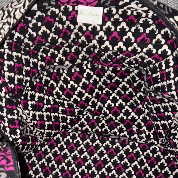Vera Bradley Black and Purple Travel Duffel Bag with Crossbody and Handles - Picture 4 of 12